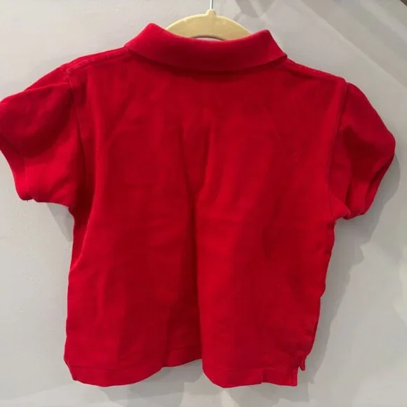 Comme des Garcons PLAY Kids Size 2 Red Cotton Heart Polo Shirt - Picture 3 of 4